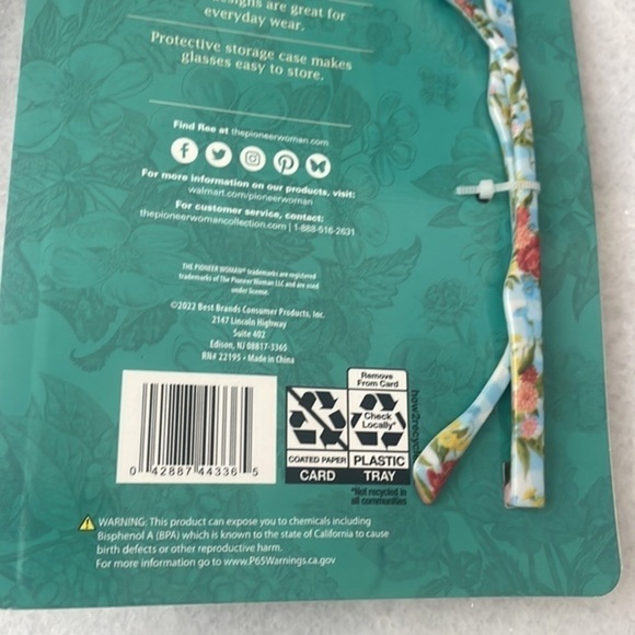 The Pioneer Woman glasses floral blue light screen protection glasses,case NWT - Picture 5 of 6